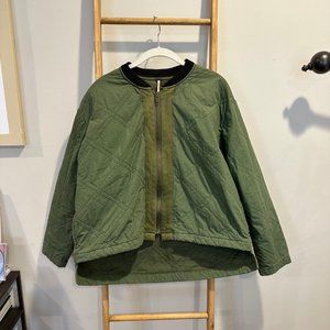 Free People Green Lightweight Bomber Jacket | Size: Small